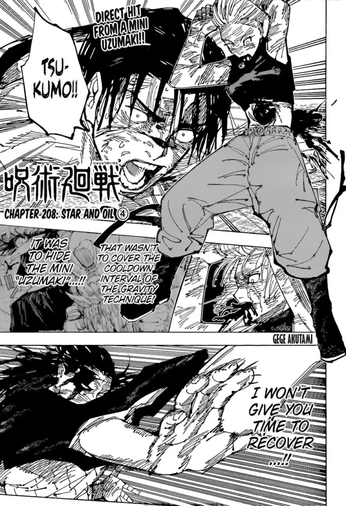 Jujutsu Kaisen Manga Chapter 208
